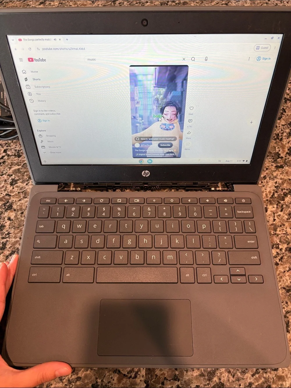 HP Gray Chromebook Laptop with Charger